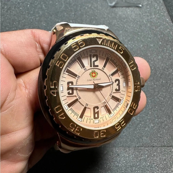 Louis Richard Pendragon Men's Watch, Rose Gold Face NO.9677 Working New Battery - Picture 4 of 8